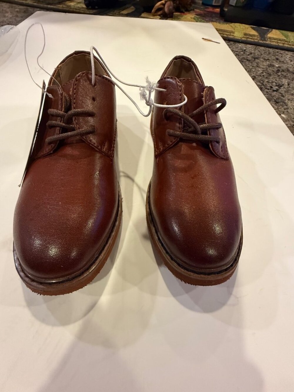 Deer Stags Kids Denny Comfort Leather Oxford Shoes Size 12M Brown Durable Soles